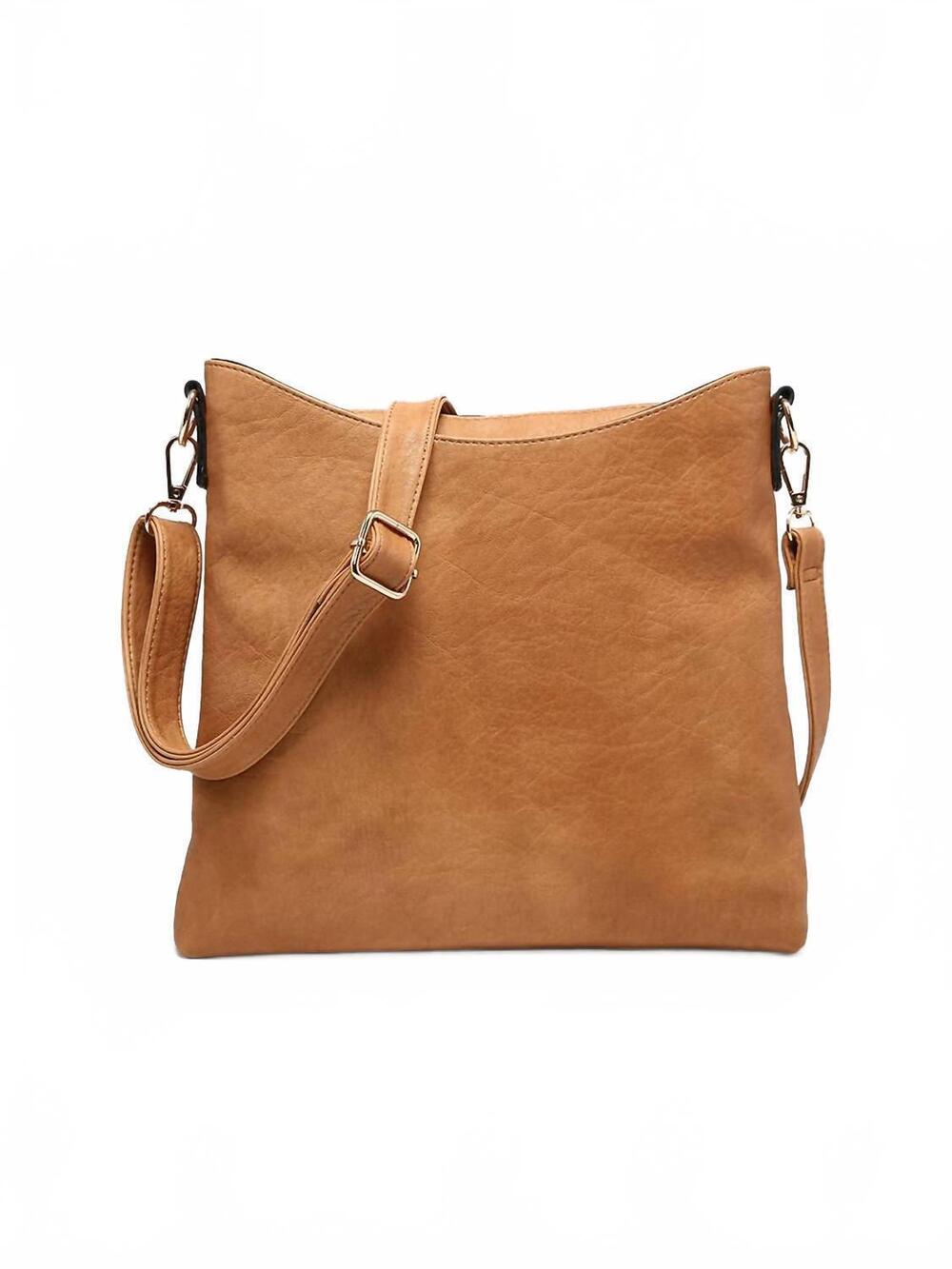 NEW JEN & CO. women's emma vegan crossbody bag in caramel